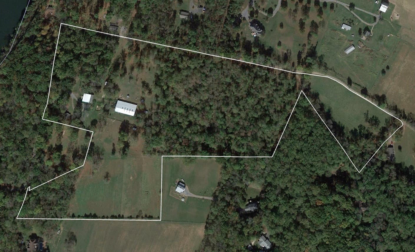 Aerial base map of the property with the boundary outlined