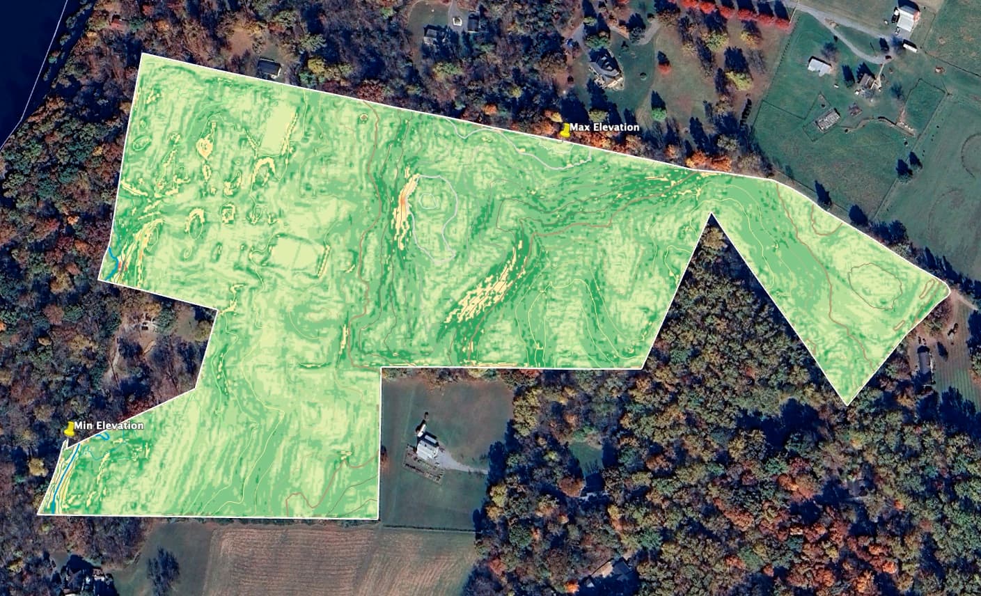 Slope and relief analysis highlighting steep and gentle ground